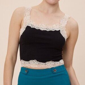 NOTHING BASIC BLACK LACE TANK TOP
